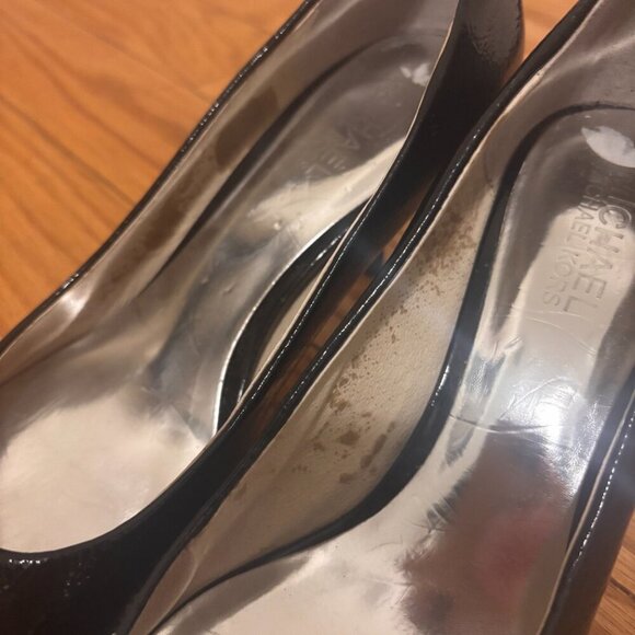 Michael Kors Michael Monogram GF 15 F Black Patent Leather Pumps WMS SZ 7.5 M - Picture 3 of 8